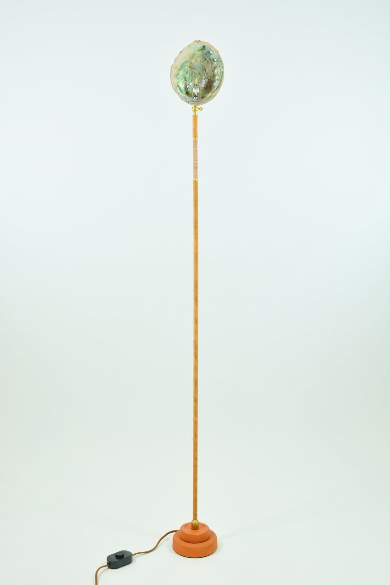 Abalone Library Lamp with Natural Seashell Shade — Model No. 034 - Tennant New York