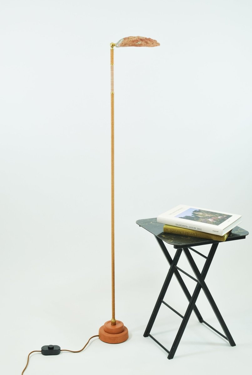 Abalone Library Lamp with Natural Seashell Shade — Model No. 034 - Tennant New York