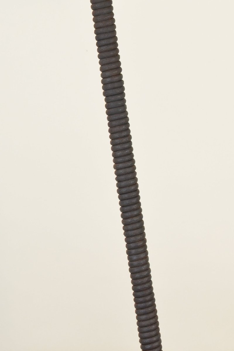 Abalone Task Lamp in Coiled Brown Leather with Natural Seashell Shade — Model No. 026 - Tennant New York