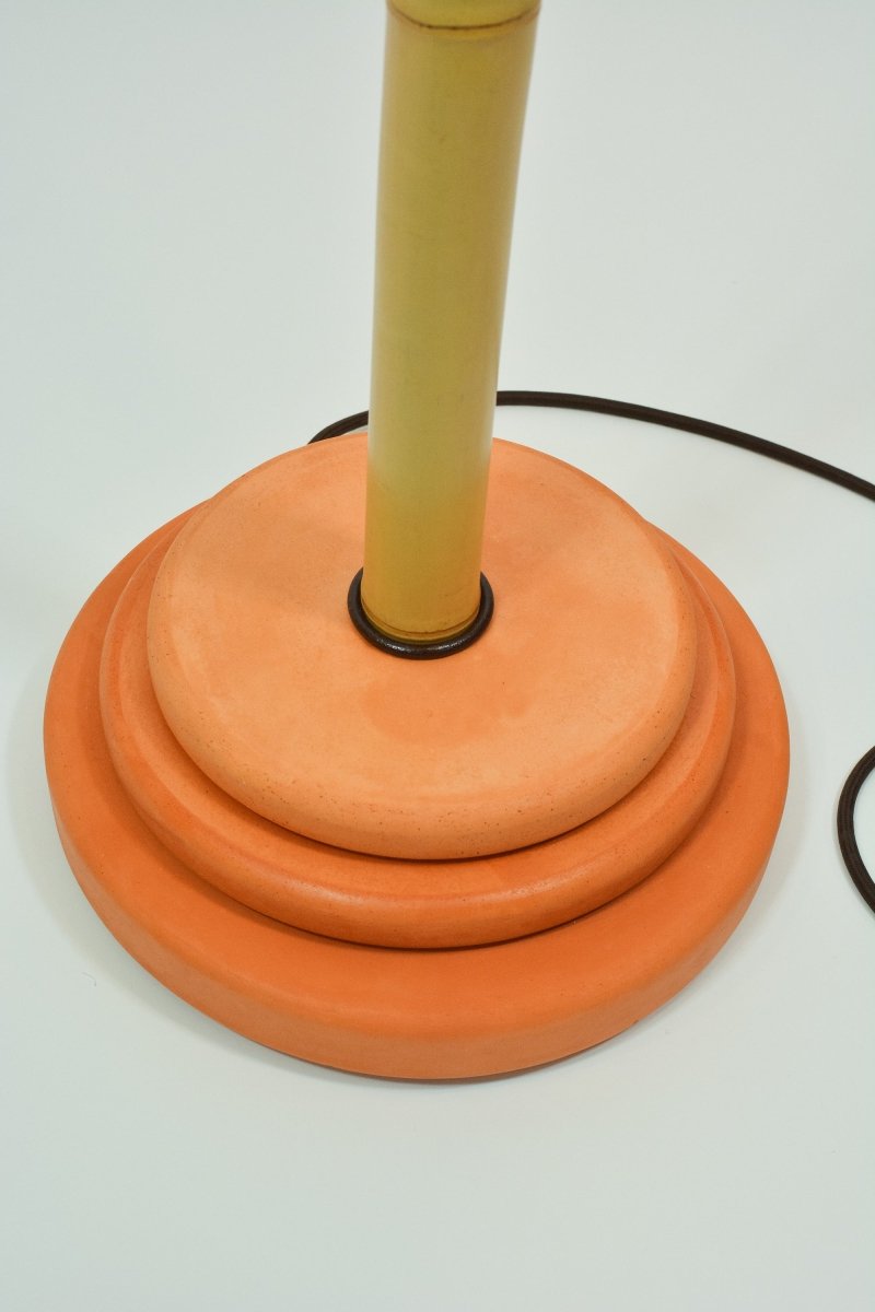 Big Bambu ‘Tiffany’ Floor Lamp with Vintage Japanese Parasol Shade — Model No. 042 - Tennant New York