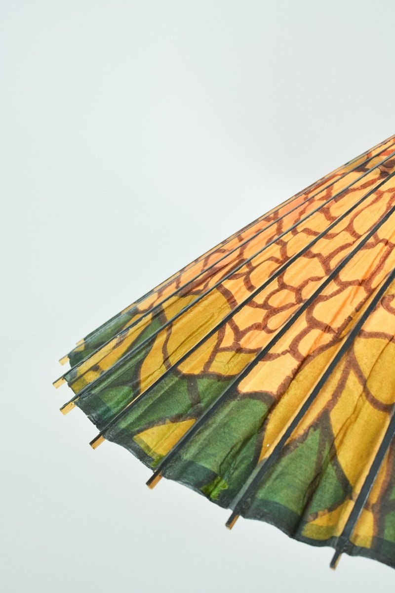 Big Bambu ‘Tiffany’ Floor Lamp with Vintage Japanese Parasol Shade — Model No. 042 - Tennant New York