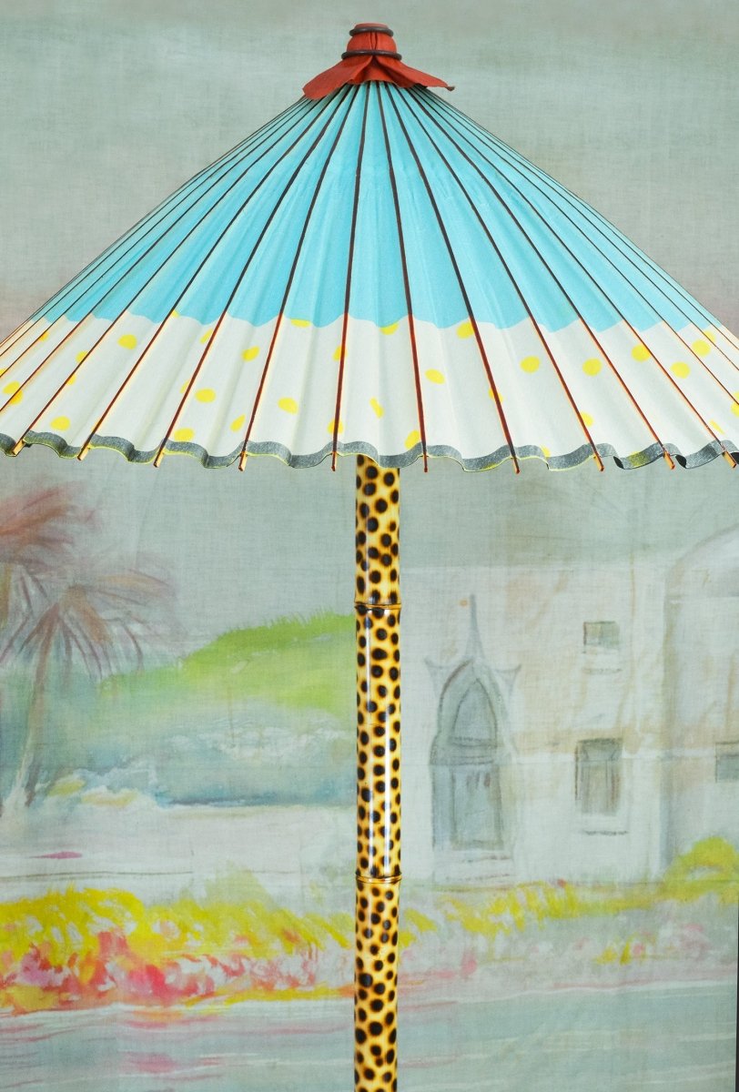 ‘Blue Cheetah’ Big Bambu Monumental Floor Lamp — Model No. 038 - Tennant New York