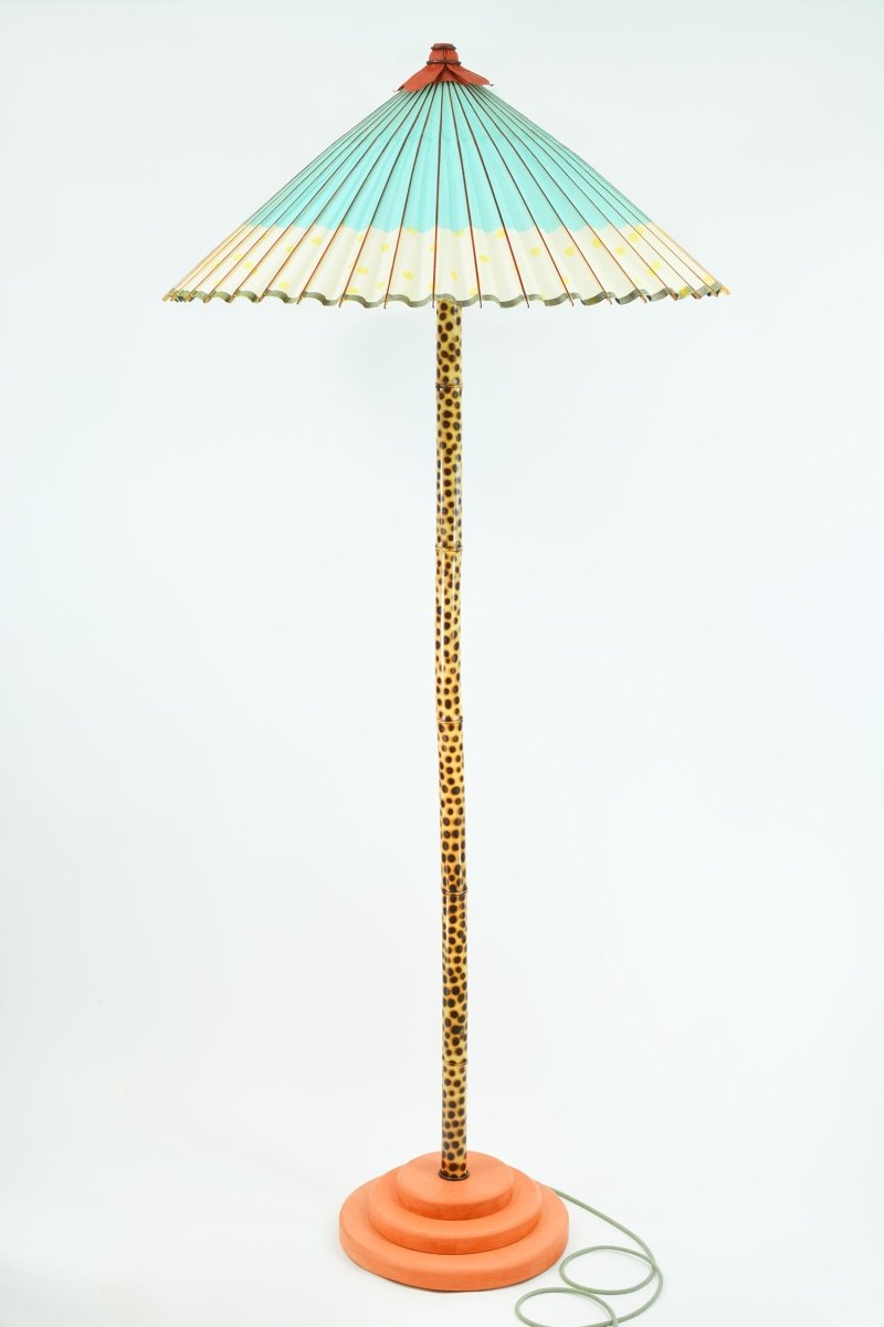 ‘Blue Cheetah’ Big Bambu Monumental Floor Lamp — Model No. 038 - Tennant New York