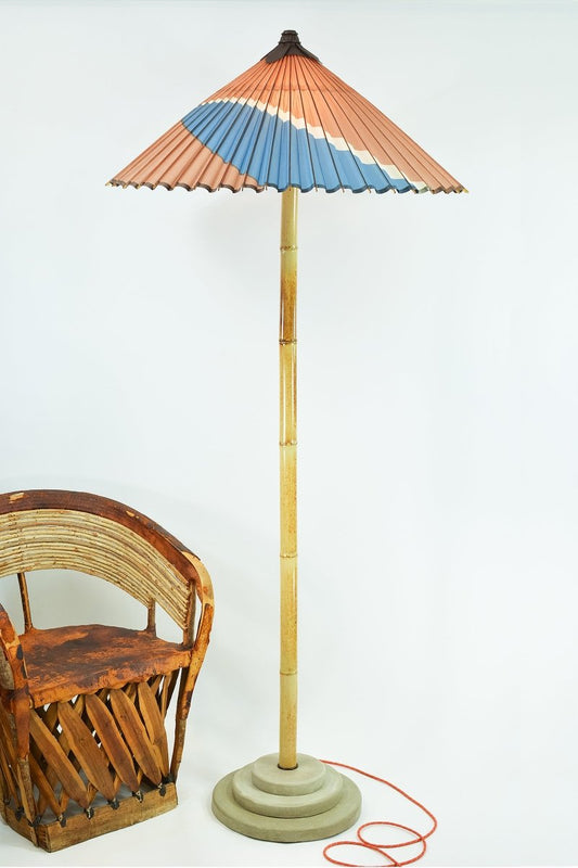 'Blue Wave' Big Bambu Monumental Floor Lamp — Model No. 040 - Tennant New York