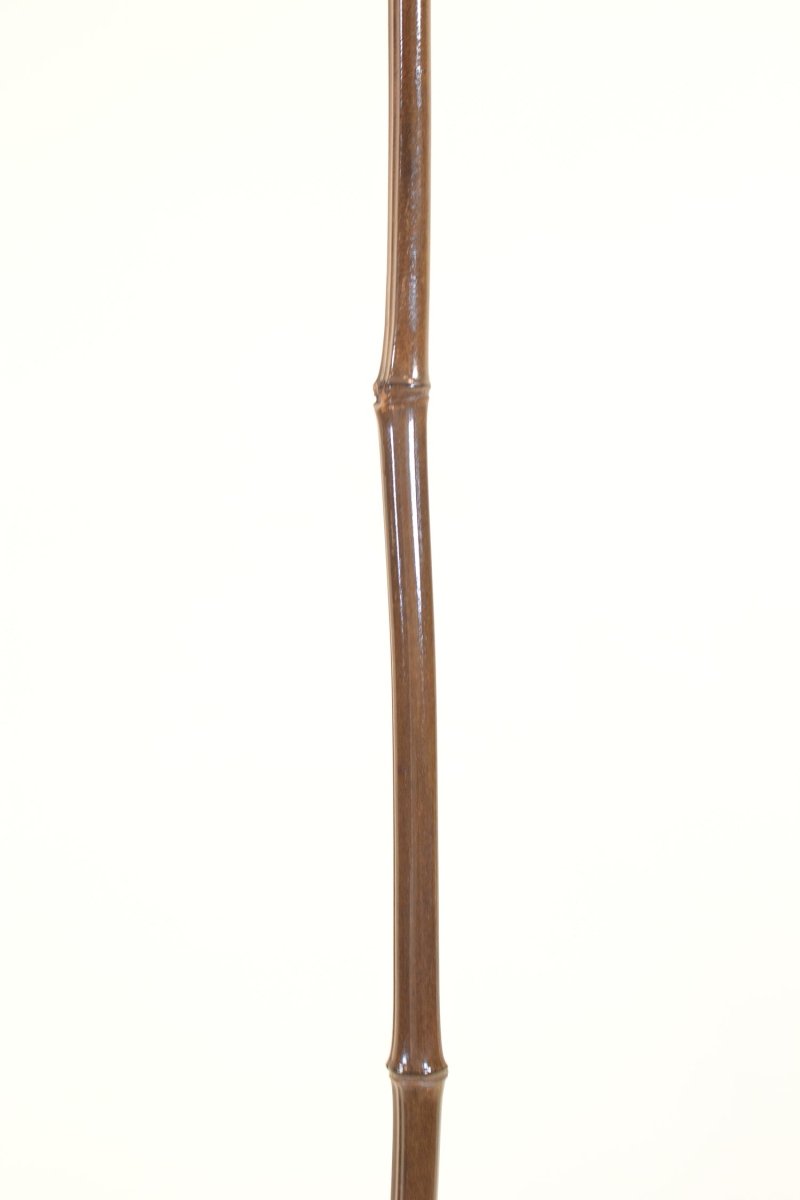 Bordighera Indoor/Outdoor Floor Lamp in Black Bamboo with Hand-Painted Pagoda Shade — Model No. 031 - Tennant New York