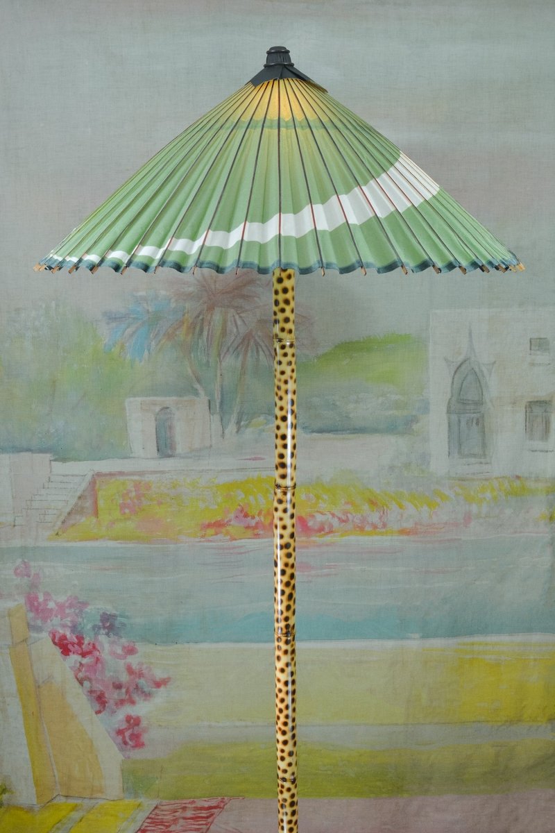 'Green Cheetah' Big Bambu Monumental Floor Lamp — Model No. 041 - Tennant New York