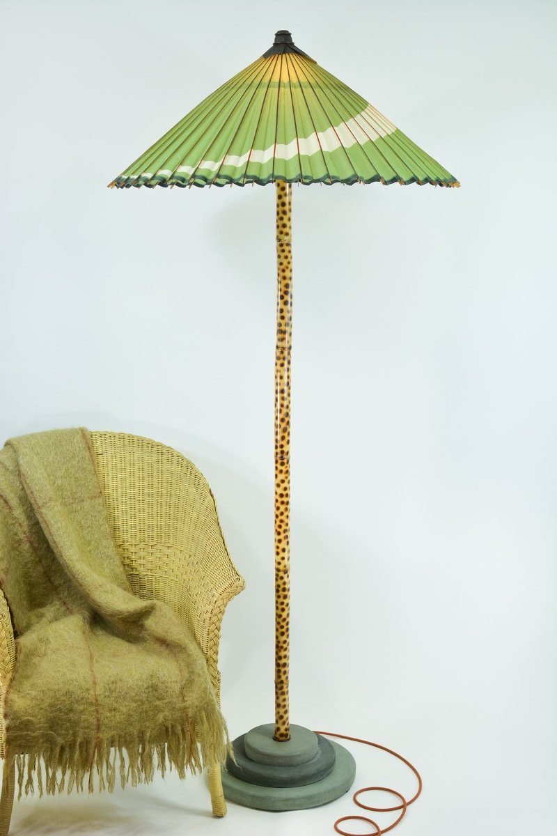 'Green Cheetah' Big Bambu Monumental Floor Lamp — Model No. 041 - Tennant New York