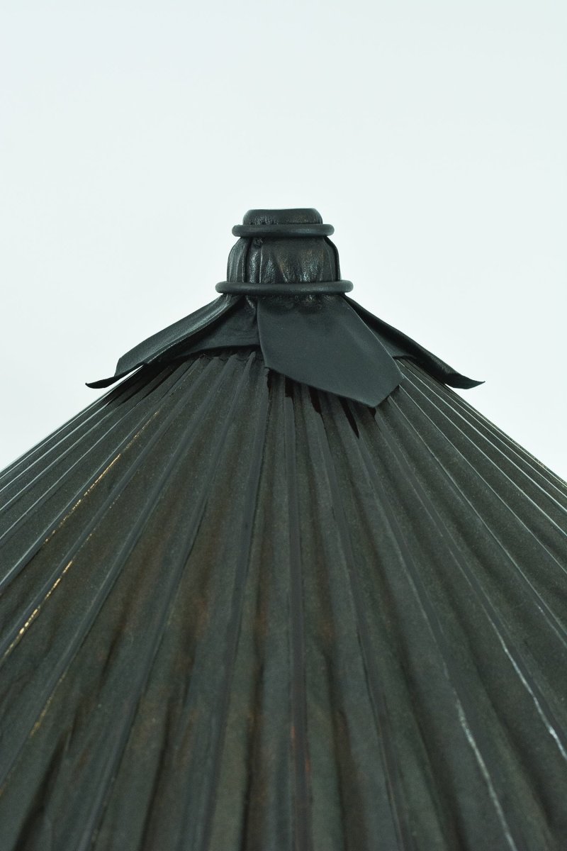 Jumbo Horst Tripod Lamp in Brass with Black Parasol Shade — Model No. 043 - Tennant New York