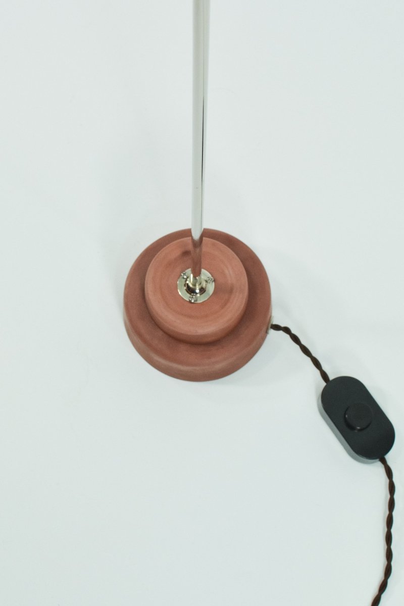 Lavender Lion's Paw Floor Lamp with Purple Scallop Shell Shade in Nickel — Model No. 045A - Tennant New York