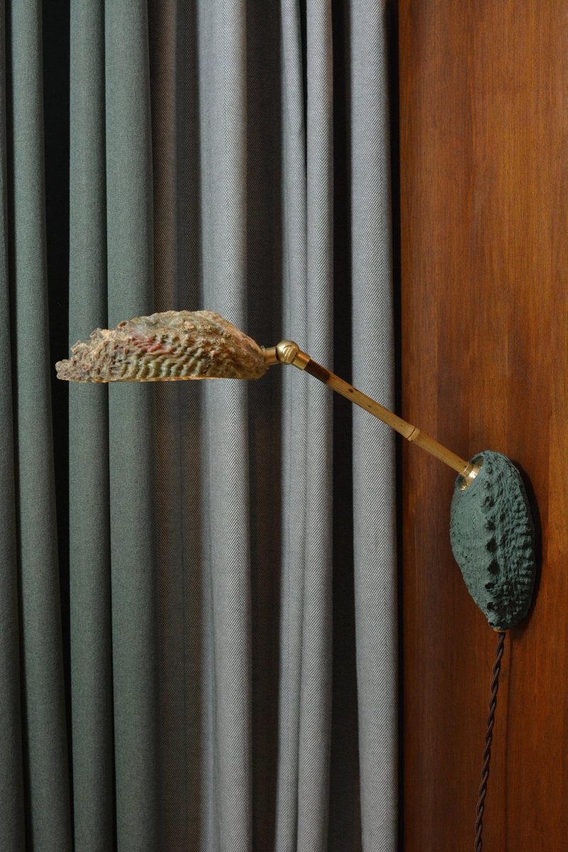 Ospedaletti Reading Sconce with Natural Abalone Shell Shade — Model No. 028 - Tennant New York