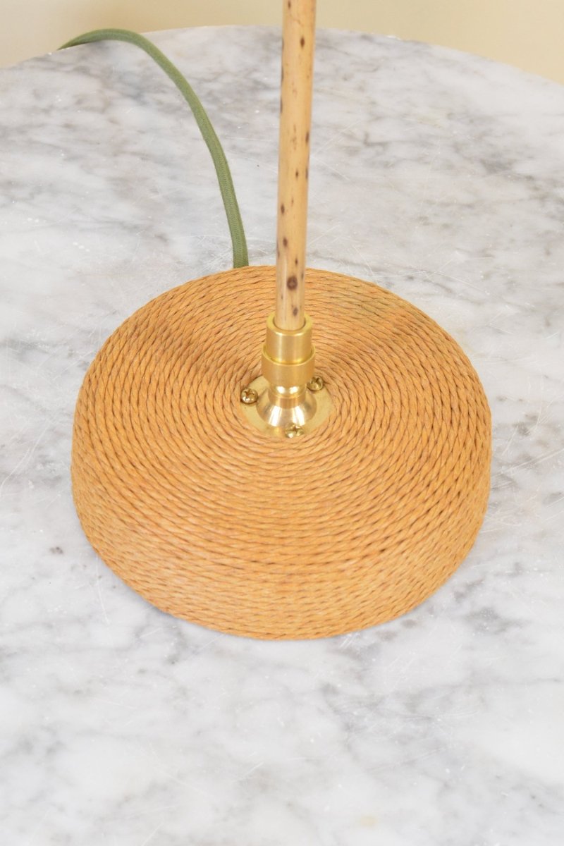 Ventimiglia Bamboo Task Lamp with Scallop Shell Shade and Coiled Seagrass Base — Model No. 032 - Tennant New York