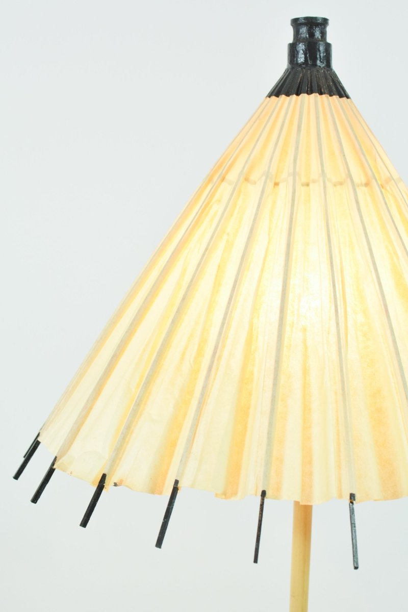 World's Fair Bamboo Table Lamp with Vintage Japanese Parasol Shade — Model No. 035 - Tennant New York