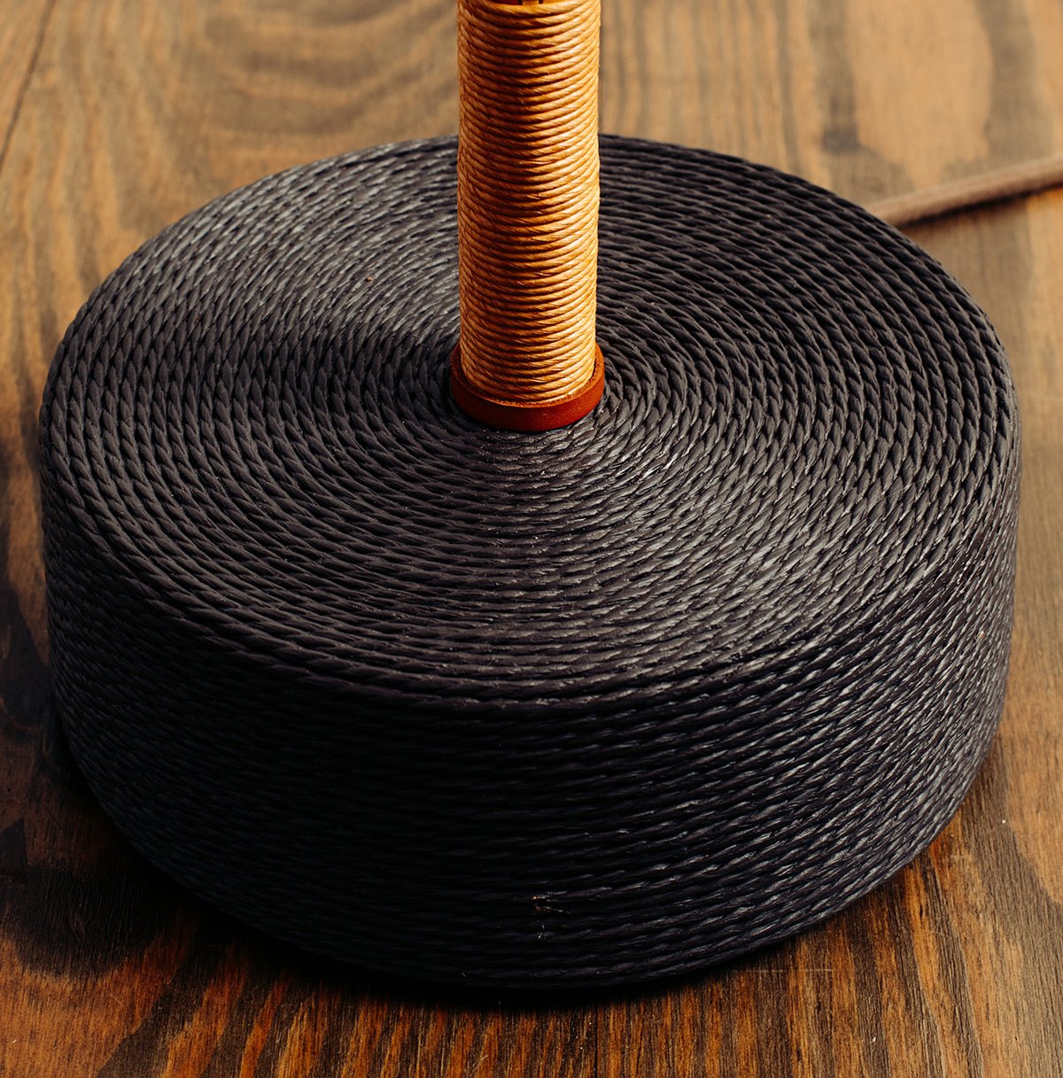 1933 Chicago 'World’s Fair' Bamboo Floor Lamp with Parasol Shade and Coiled Seagrass Base — Model No. 001 - Tennant New York