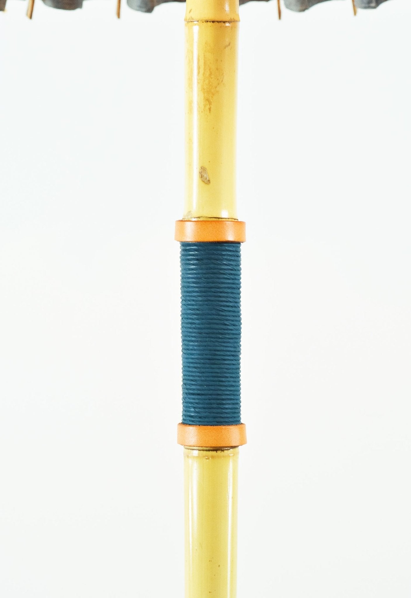 1962 Seattle 'World's Fair' Bamboo Floor Lamp with Parasol Shade and Coiled Seagrass Base — Model No. 002 - Tennant New York