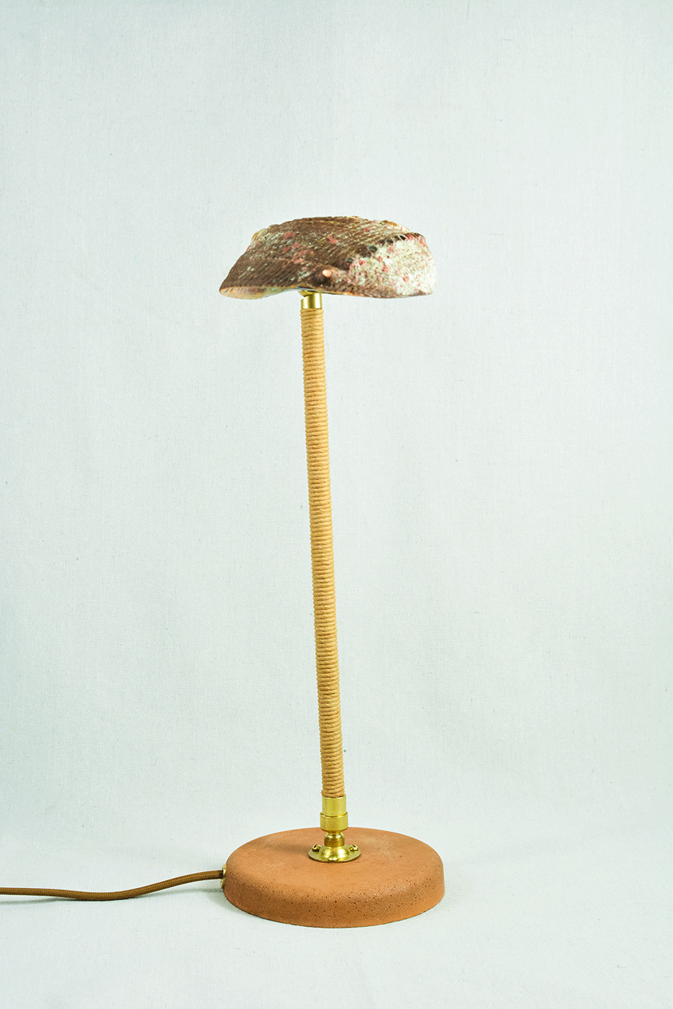 'Abalone Task Lamp' with Natural Seashell Shade — Model No. 021 - Tennant New York
