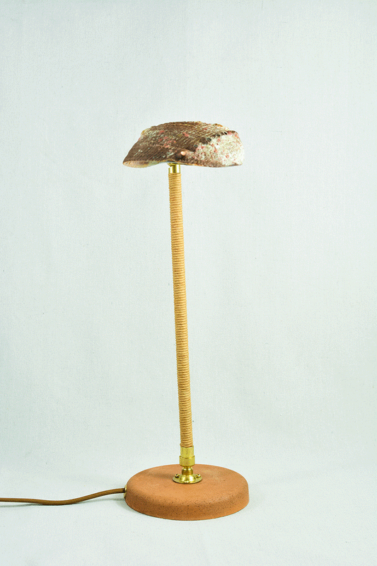'Abalone Task Lamp' with Natural Seashell Shade — Model No. 021 - Tennant New York