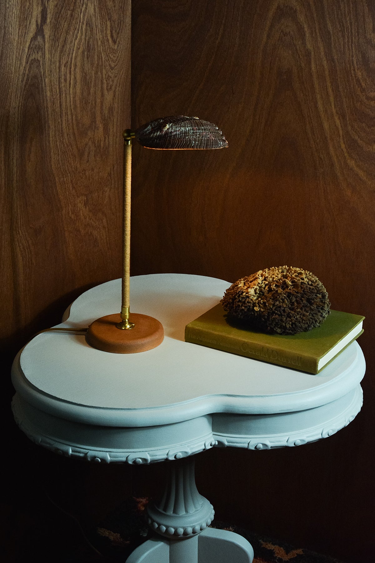 'Abalone Task Lamp' with Natural Seashell Shade — Model No. 021 - Tennant New York