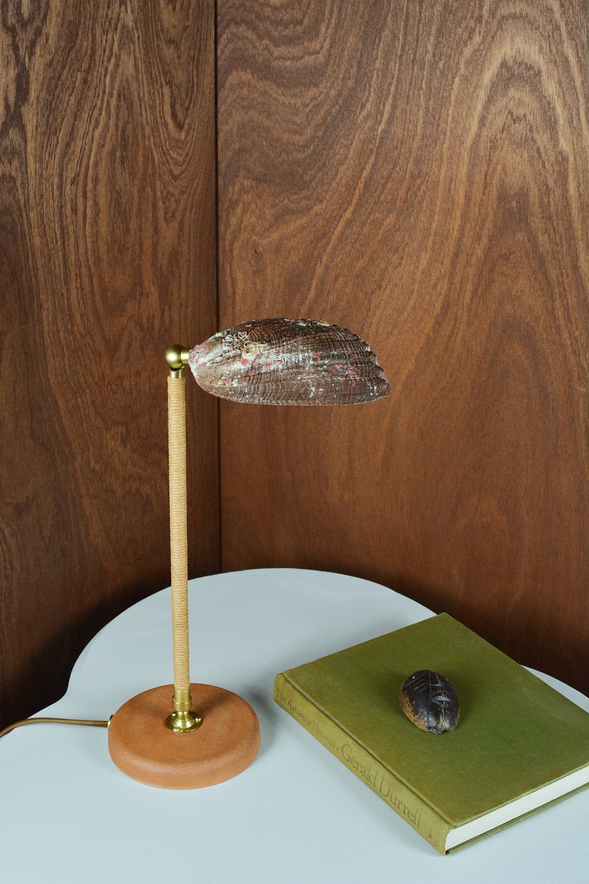 'Abalone Task Lamp' with Natural Seashell Shade — Model No. 021 - Tennant New York