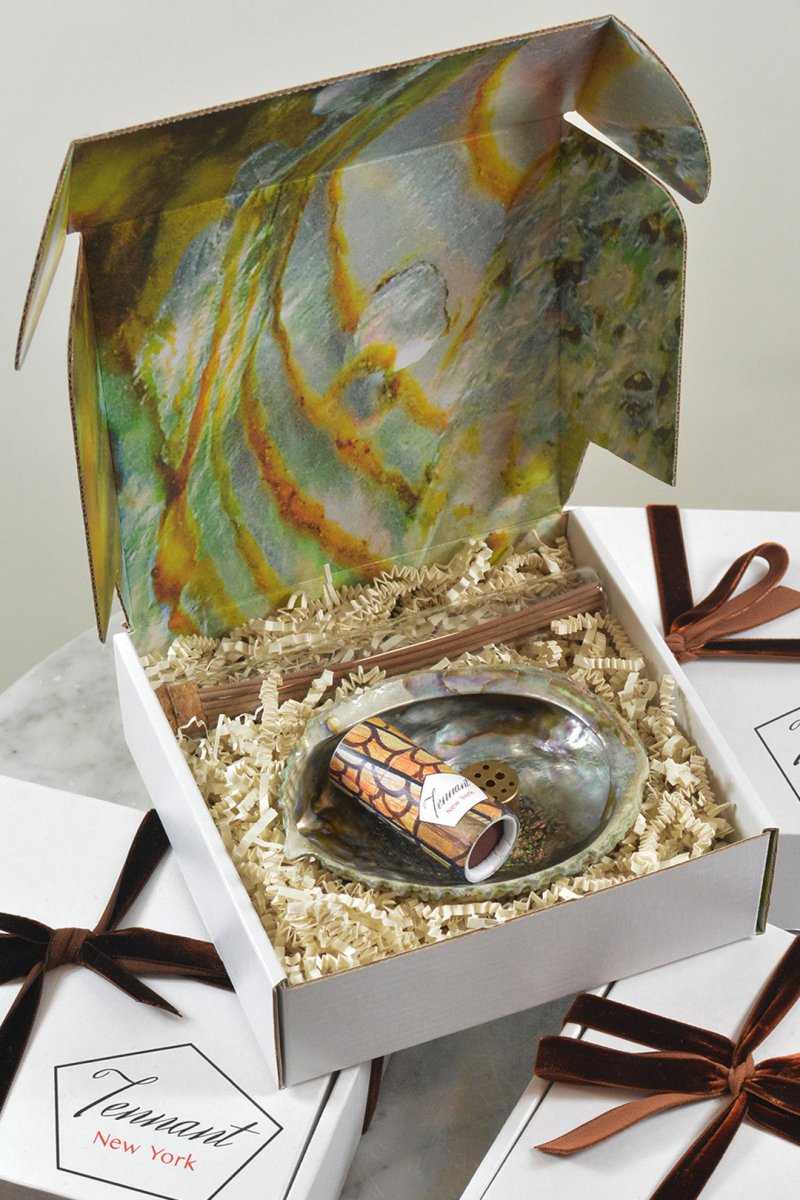Abalone and Brass Incense Vessel | Tennant New York