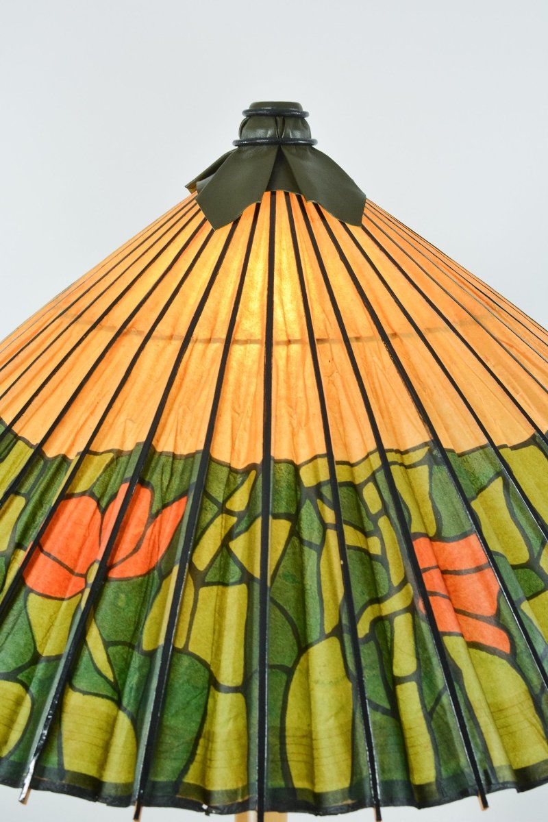Big Bambu ‘Tiffany II’ Floor Lamp with Vintage Japanese Parasol Shade — Model No. 042A - Tennant New York