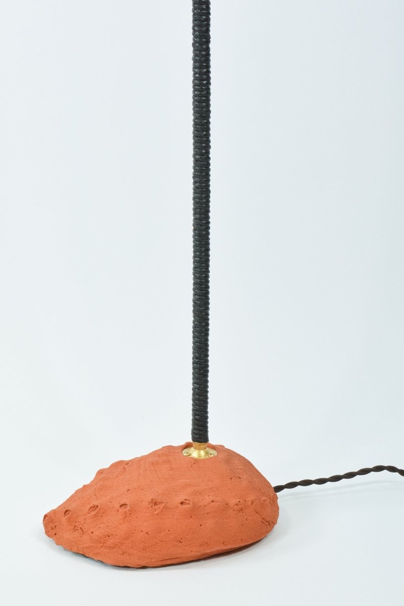 Double Abalone Library Lamp with Cast-Plaster Base and Seashell