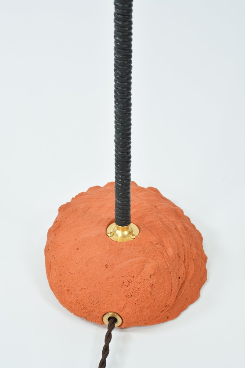 Double Abalone Library Lamp with Cast - Plaster Base and Seashell Shade — Model No. 050 - Tennant New York