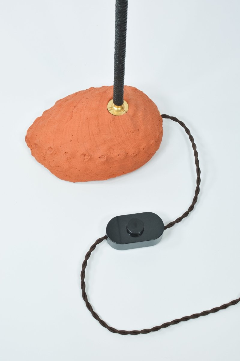 Double Abalone Library Lamp with Cast - Plaster Base and Seashell Shade — Model No. 050 - Tennant New York