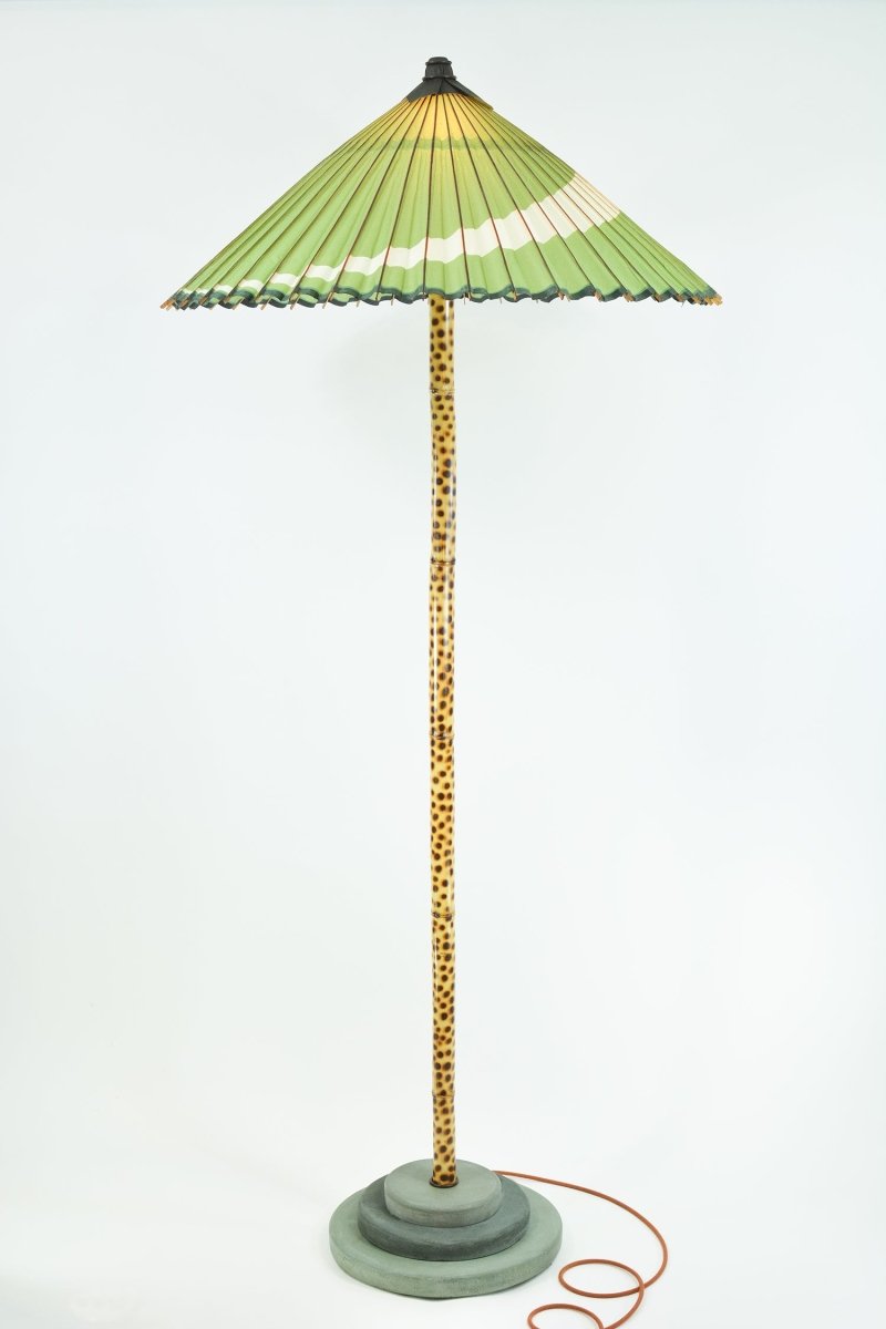 'Green Cheetah' Big Bambu Monumental Floor Lamp — Model No. 041 - Tennant New York