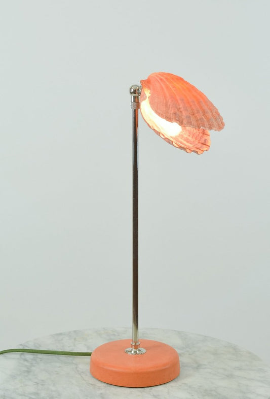 Lion's Paw Table Lamp with Natural Scallop Shell Shade in Chrome — Model No. 019B - Tennant New York