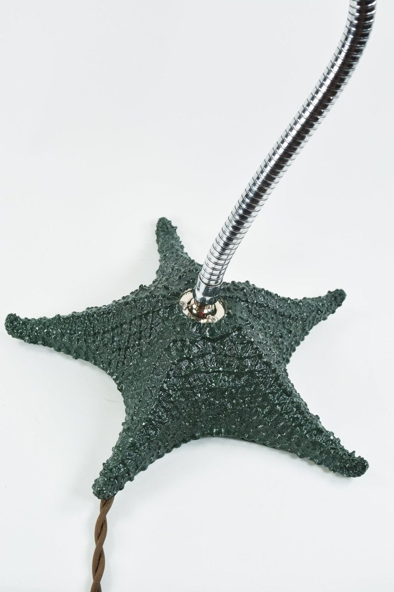 Strella Gooseneck Abalone Task Lamp with Glossy Green Base — Model No. 049A - Tennant New York