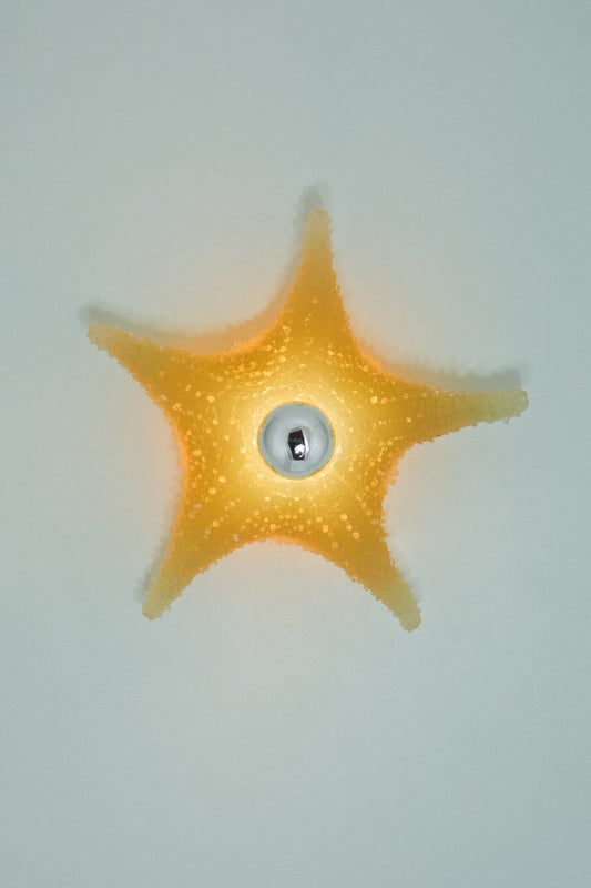 'Strella' Starfish Sconce in Pale Yellow Resin — Model No. 047 - Tennant New York