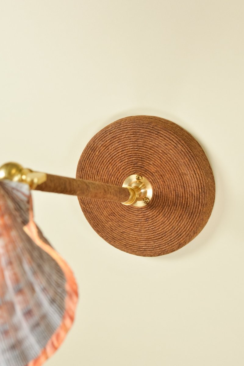 Wrapped Lavender Lion's Paw Sconce with Scallop Shell Shade — Model No. 024 - Tennant New York