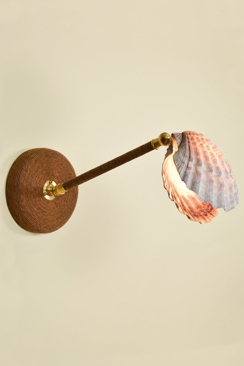 Wrapped Lavender Lion's Paw Sconce with Scallop Shell Shade — Model No. 024 - Tennant New York