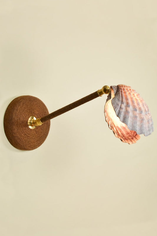 Wrapped Lavender Lion's Paw Sconce with Scallop Shell Shade — Model No. 024 - Tennant New York