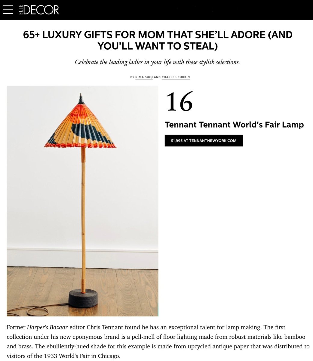 1933 Chicago 'World’s Fair' Bamboo Floor Lamp with Parasol Shade and Coiled Seagrass Base — Model No. 001 - Tennant New York