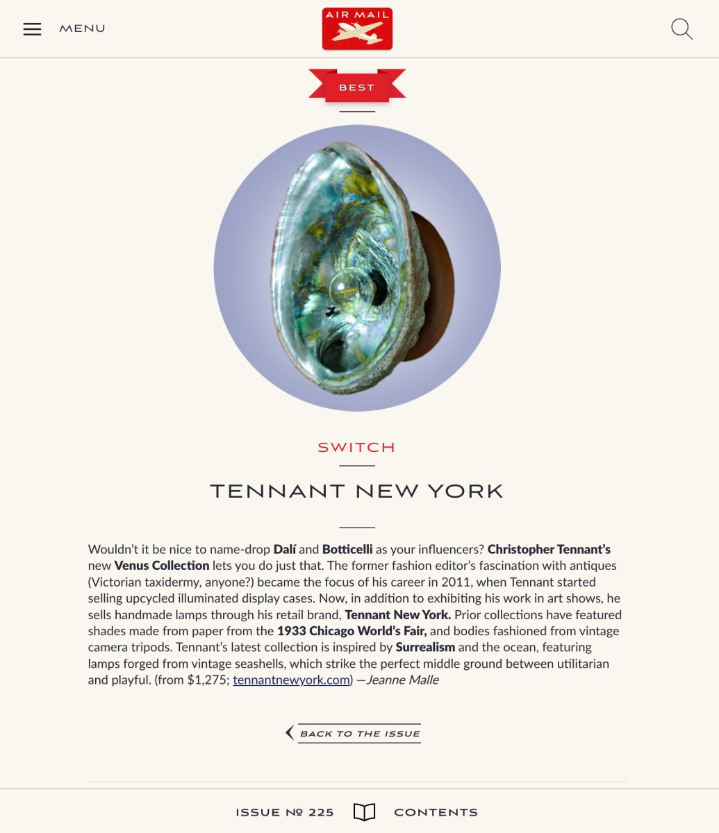 'Abalone Siren's Sconce' with Natural Seashell Shade — Model No. 021 - Tennant New York