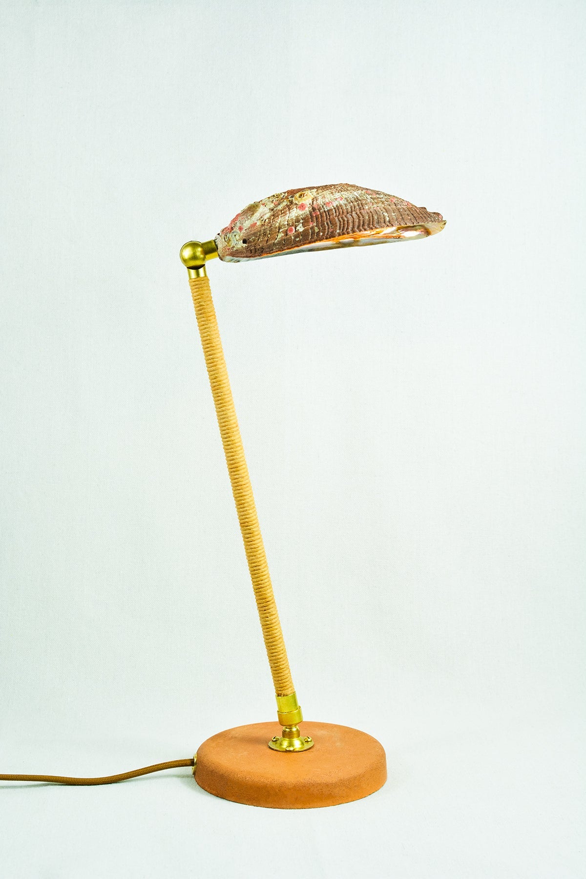 'Abalone Task Lamp' with Natural Seashell Shade — Model No. 021 - Tennant New York