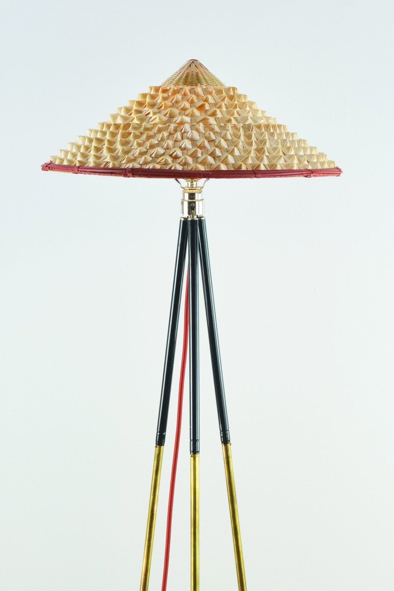 'Horst' Tripod Lamp in Two-Tone Brass with Hand-Painted Pangolin Shade — Model No. 006B - Tennant New York