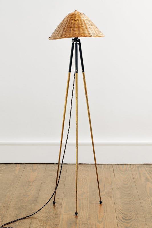 'Horst' Tripod Lamp in Two-Tone Brass with Natural Cocteau Shade — Model No. 009 - Tennant New York